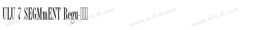 ULU 7 SEGMmENT Regu字体转换
